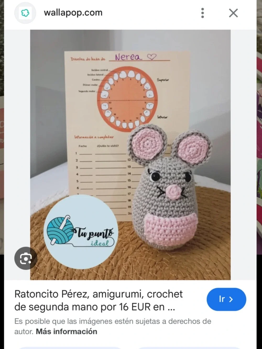 Handmade Crochet Grey and Pink Mouse Plush Toy for Kids